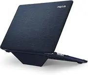 MOSISO Compatible with MacBook Pro 13 inch Case M2 2025, 2024, 2023-2016 A2338 M1 A2251 A2289 A2159 A1989 A1708 A1706, Knit Fabric Coated Plastic Hard Shell Case Cover with Fold Kickstand, Haze Blue
