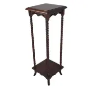 Solid Mahogany Wood Square Lamp Side Table Antique Reproduction Style