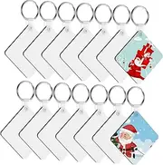 ERINGOGO 40 Set Square Key Ring Blanks Sublimation Keychains Handicraft Keychains Bulk Bulk Double-sided Smooth Finish or Keepsake