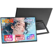 18.5" FHD Portable Monitor 100Hz for Mac PC Xbox PS4/5 Switch Laptop W/Kickstand