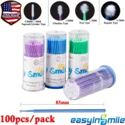 100X Dental Applicator Tip Disposable Micro Brush Regular/ Fine/Tapered Cylinder