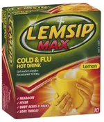 Lemsip Max Cold and Flu Hot Drink Lemon 10 Sachets