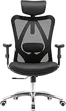 PlusUp Office Chair Ergonomic Office Chair, Breathable Mesh Design High Back Desk Chair with Adjustable Headrest and Lumbar Support (Black)