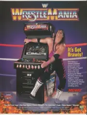 WrestleMania Arcade Game Flyer 1995 Bret Hart Undertaker Lex Luger Yokozuna Bam
