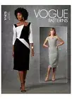 VOGUE SEWING PATTERN 1673 MISSES 14-22 LINED DRESS W/ FITTED BODICE & CONTRASTS