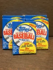 Five Unopened 1989 Topps Baseball Card Wax Packs