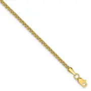 14k Gold 2.00mm Semi-Solid Wheat Anklet 10"