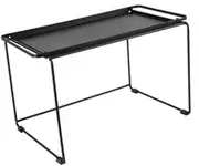 B Baosity Microwave Oven Rack Microwave Shelf Sturdy Carbon Steel Appliance Storage Stand Cabinet Storage Shelf Rack for Home Office, Black