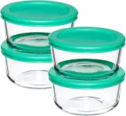 Anchor Hocking 2 Cup Glass Storage Containers with Lids, 2 Cup, Mixed Blue