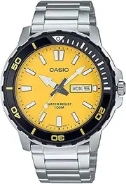 [Casio] Men's MTD125D-9A Analogue Watch, Yellow, 46.5 x 45.6 x 10.4 mm