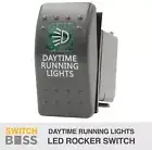 Rocker Switch DAYTIME RUNNING LIGHTS - Green - LED 4x4 Boat Caravan Marine 12v