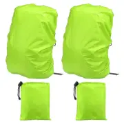 2 Pcs 40-50L Backpack Rain Covers with Drawstring Bag, L, Green Checkered