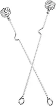 PHENOFICE 2pcs Stainless Steel Mixing Spoon Wire Whisk Stainless Steel Honey Mixing Stirrer Honey Spoon and Dipper Wire Whisks for Cooking Cocktail Spoon Honey Spoon Dipper re-usable