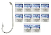 10 Boxes of Mustad 4202D 2x Strong Kirby Open Eye Fishing Hooks