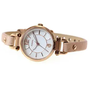 FOSSIL ES3745 手錶 26mm 玫瑰金 淺駝色皮錶帶 手環 女錶