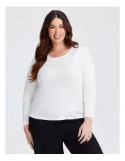 [Taking Shape] Textured Enchanted Top in Winter White