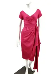 New Pinup Couture Dress Womens XS Hot Pink Satin Wiggle PUG