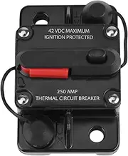 DC12V-42V 50A-300A Car Circuit Breaker, Car Audio Inline Circuit Breaker with Manual Reset Holder Inverter,Auto Circuit Breaker Holder for Car RV Home Boat Etc (250A)
