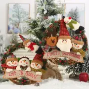 2 Pack Old Man Snowman Elk Rattan Ring Garland Christmas Tree Decoration Pendant