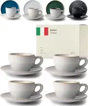 Time-Honored Italian Design: 6oz Cappuccino Cups Set - Perfect for Holidays
