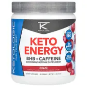 KetoLogic, Keto Energy, BHB + Caffeine, Grape, 9.1 oz (255 g)