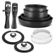 Induction Cookware Set 10 Pieces, Nonstick Pots and Pans Set with Removable