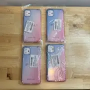Apple iPhone 11 Lot Of 4 Gradient Slim Soft Clear Case With Bumper Blue Pink