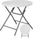 32In Cocktail Table, Indoor Outdoor Portable High Top Table, Plastic round Bar H