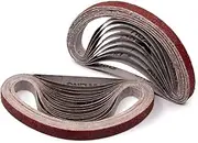 1/2 Inch x 18 Inch Sanding Belts, 120 Grit Aluminum Oxide Sandpaper for Woodworking, Metal Polishing, 24 Pack(1/2x18in,120 grit)