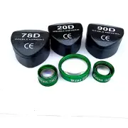 Ophthalmology 20D 90D & 78D Diopter Lens Green Colour With Manual & Box
