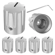 Metal Guitar Pedal Knob 1/4" Shaft Potentiometer Knob Silver Amplifier Contro...
