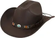 yuksok Western Cowboy Hat Versatile Sun Protection Hat for Performance Carnival Travel, Style C