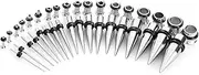 [Leinggg] Ear Stretching Kit 36PCS/Set Stainless Steel Ear Expander Stretching Tapers and Tunnels(Silver)