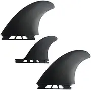 3 Fins Set Surfing MR Twin Fin Set + Trailer Fins (2 + 1 Fins) - Solid Fiberglass and Nylon Compatible with Single Tab Futures Surfboards