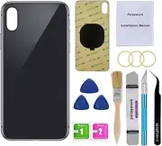 Perzework OEM Rear Back Glass Replacement for iPhone X 5.8 inches with Reparing Toolkit and Pre-Installed Adhesive (Space Gray/Black)