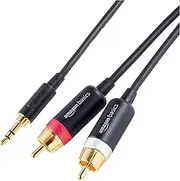 AmazonBasics 3.5mm to 2-Male RCA Adapter Cable - 1.2 Meter