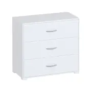 Practa White 3 Drawer Chest Of Drawers Unit - White