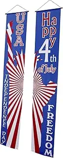 BESPORTBLE 1 Pair Independence Day Holiday Flag Halloween Decorations Door Sheer Curtains Door Shade Outdoor Decorations Door Blinds Banner Flags Door Banner Door Couplet Polyester Cloth