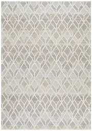 Visage Cream Geometric Diamond Pattern Rug