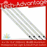 4 x 12v Interior/Exterior 30cm 17-LED Rigid BAR Waterproof LED Lights & Switch