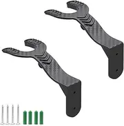 LERANXIN Pack of 2 Motorcycle Helmet Mount, Black Helmet Mount Wall with Hooks, Motorcycle Helmet Mount, Screws and Expansion Tube, for Hanging Helmets, Clothes, Keys