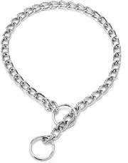 Chain Dog Collar, Metal Slip Link Training Heavy Duty Dog Collar Martingale Puppy Collars for XXS XS Small Medium Large Big XL Breed Dogs, Silver XXSmall