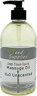 Deep Tissue Sports Massage Oil 500ml + Pump, Dispersible 100% Natural Unscented