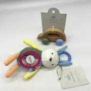 Easter Bunny Interactive Infant Toy and Wooden Roller Car Toy Bundle Set