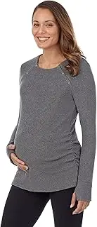 [Cuddl Duds] Fleecewear With Stretch Maternity Snap Front Crew