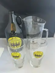 Four Horseman Brewery Set Growler, Leprechaun Pitcher 2 Pint Glasses Notre Dame