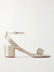 [Aquazzura] Aquazzura - Sundance 50 Metallic Vegan Leather Sandals - Gold - IT36 IT 36 Gold