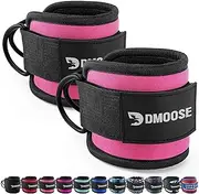 DMoose Ankle Straps Cable Machines for Kickbacks, Glute Workouts, Leg Extensions, Curls, and Hip Abductors for Men and Women, Adjustable Ankle Strap with Double D-Rings and Neoprene Support