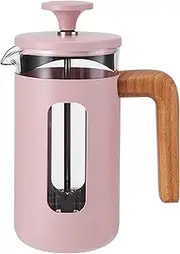 Pisa Cafetiere 3 Cup 350ml Pink - Elegant French Press for Smooth and Classy Coffee Experience - Durable Borosilicate Glass Beaker - Cool Touch Handle for Firm Grip - Portable Design