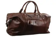Pierre Cardin Rustic Leather Travel Business Trip Bag Overnight - Cognac
